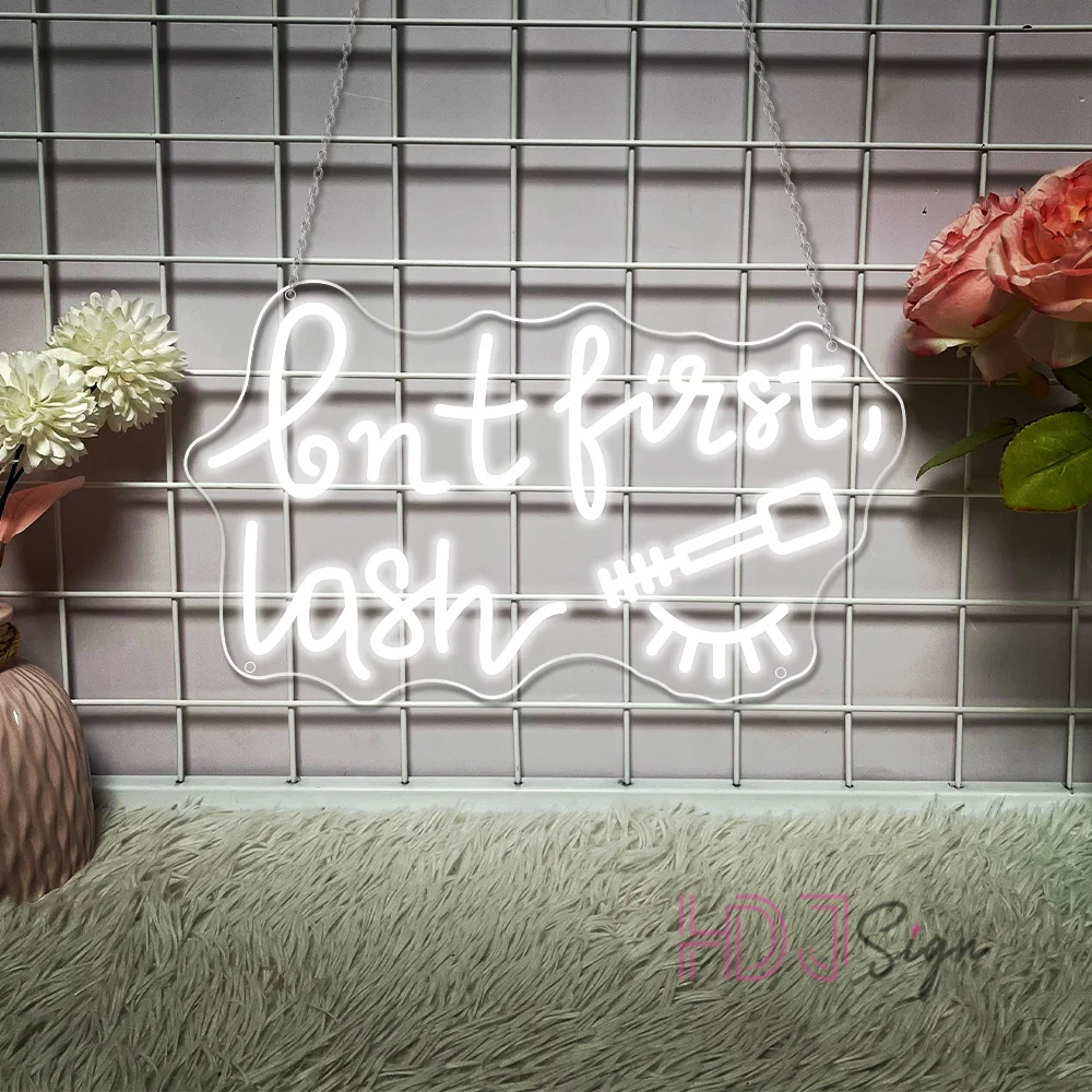 Но First Lash Neon Led Sign Lashes Beauty Solon Wall Art Room Decor Неоновые светодиодные фонари USB Shop Украшение для деловых Фото №5