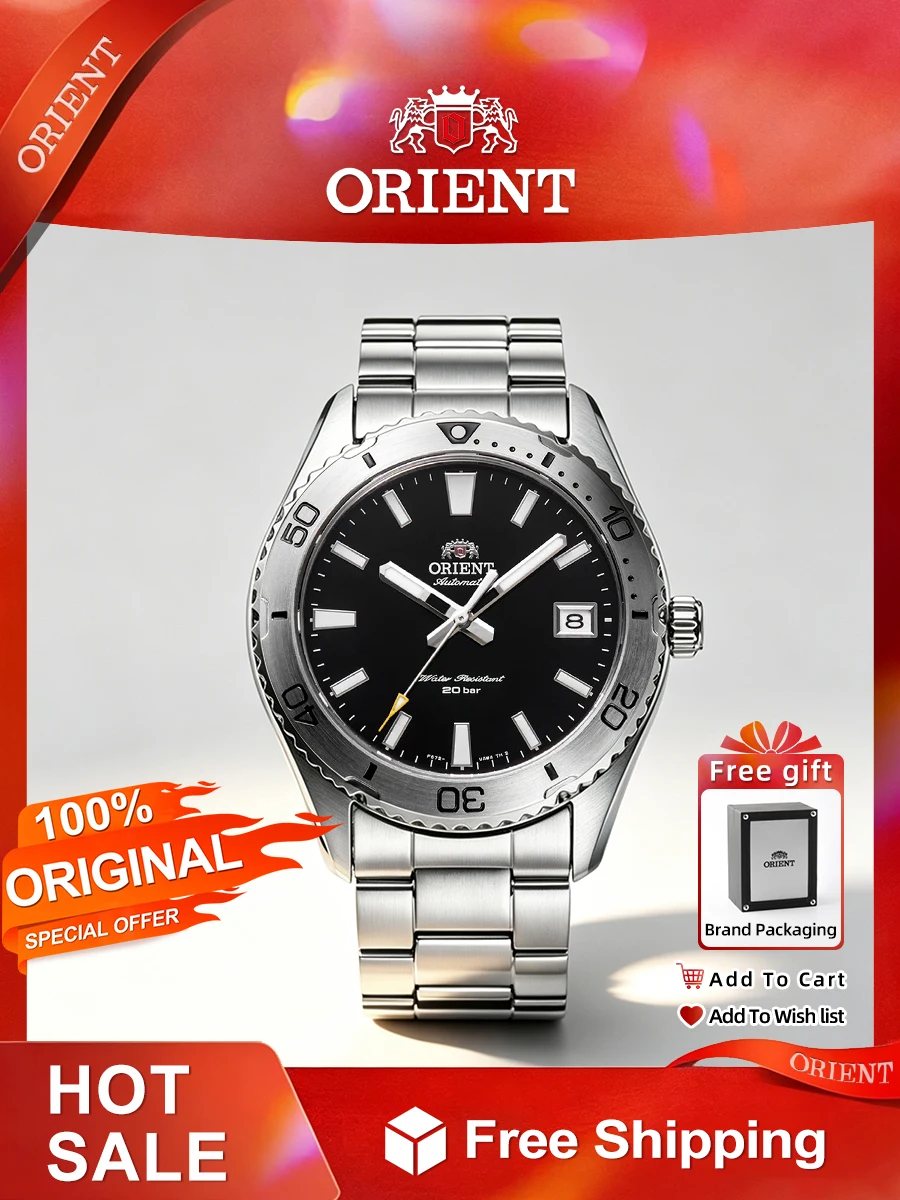 ORIENT-reloj mecánico japonés para hombre, de acero inoxidable, con cuerda automática, estilo buzo, resistente al agua hasta 200M, cristal de zafiro