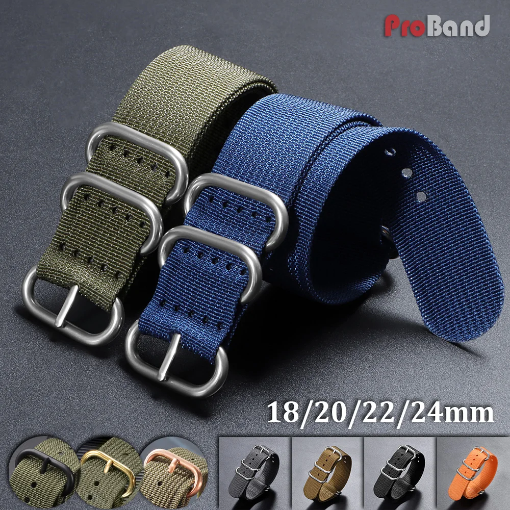 Men Accessories Ring And Bracelet - Watch Strap Nylon Silver Black Gold