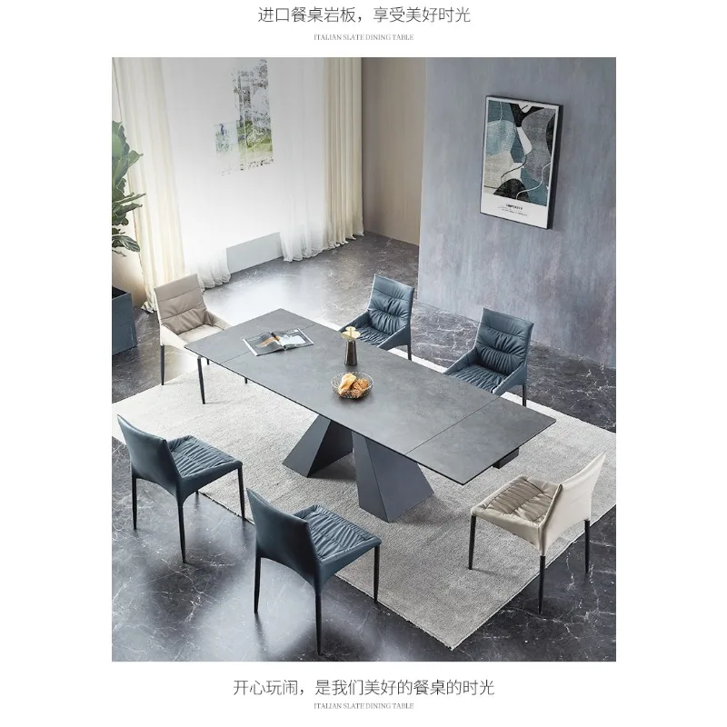 قابل للسحب الحديثة بسيطة الخفيفة الفاخرة المنزلية شقة صغيرة التعريفي طباخ طاولة طعام وكراسي مشرقة #6