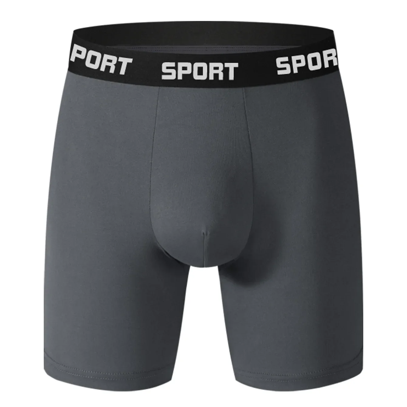 Men's Underwear Mid Waist High Elastic Sports Flat Corner Shorts Comfortable Solid Underpants Fungi-Proofing Long Men Panties image 3