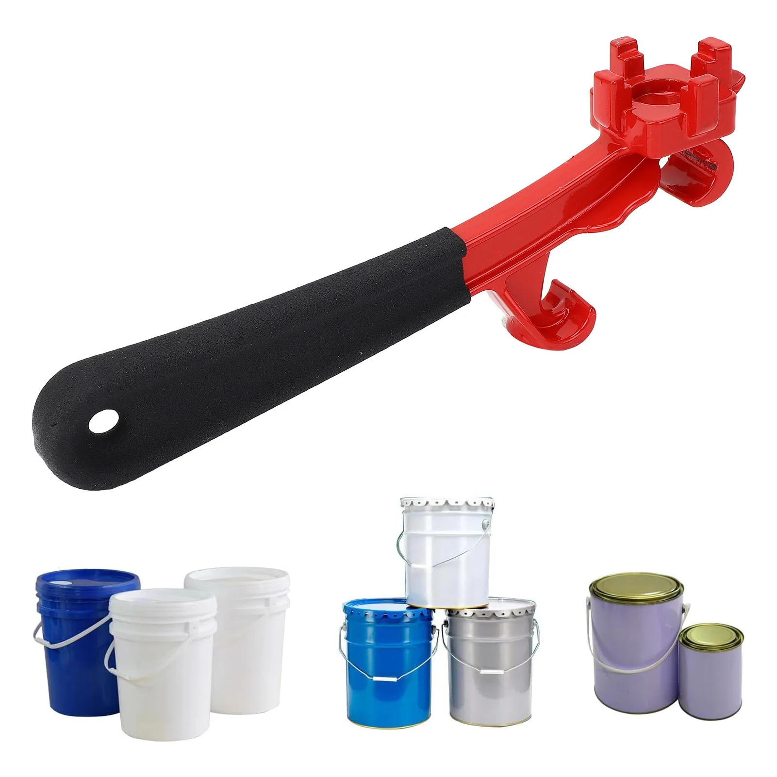Bucket Opener Tool for 5 Gallon Metal Paint Can Lid Multifunction Labor Saving Drum Wrench Metal Paint Can Opener Tool