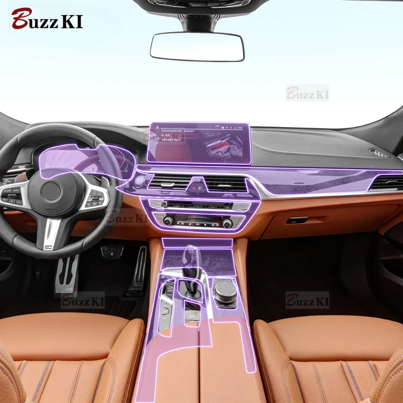 For BMW Series 6 GT 2019-2023 Car interior GPS Gearbox Center console transparent TPU Paint protective film Anti scratch sticker