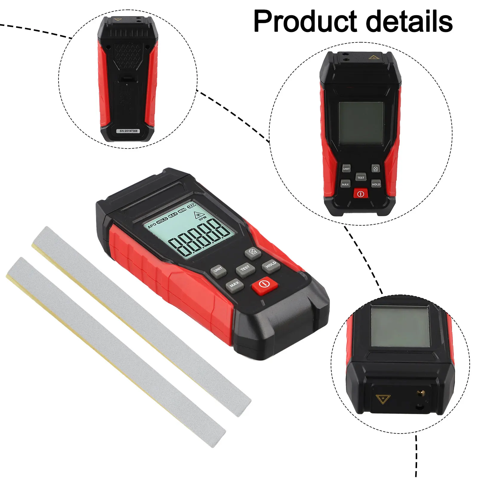 Non Contact Speed Measurement Tool Advanced Digital Tachometer Suitable for a Wide Range of Applications up to 100000 RPM