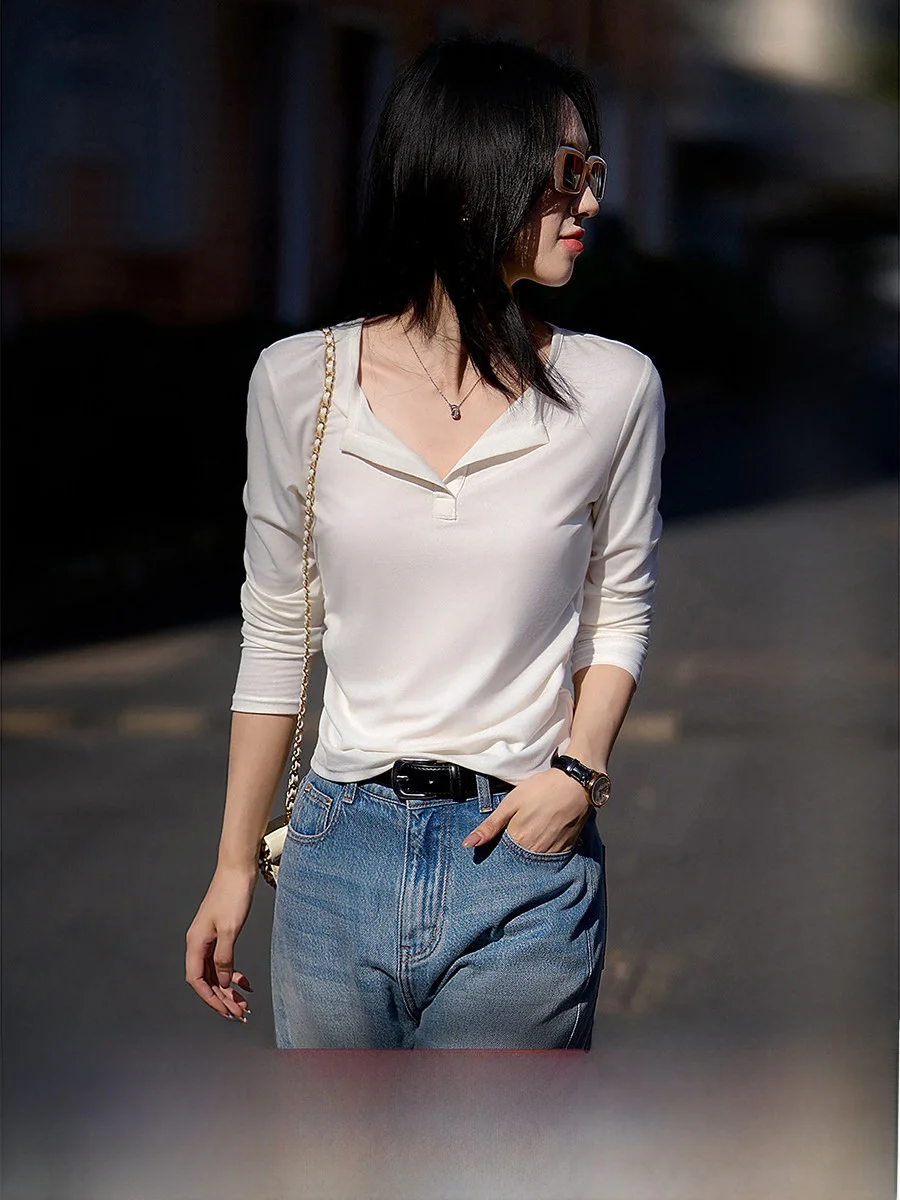 

Весенняя футболка Xhange Slim Fit ort Sve 2023, однотонная офисная одежда со сборками по бокам, женский топ, качественный материал, обычный Le...