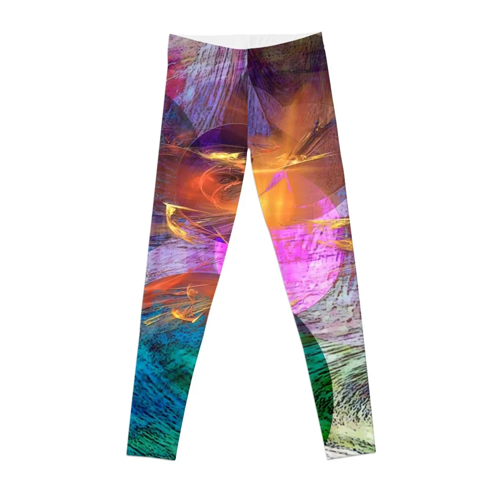 Ocean Fire (Square Version) - By John Robert Beck Leggings Golf wear Sportswear woman gym Womens Leggings