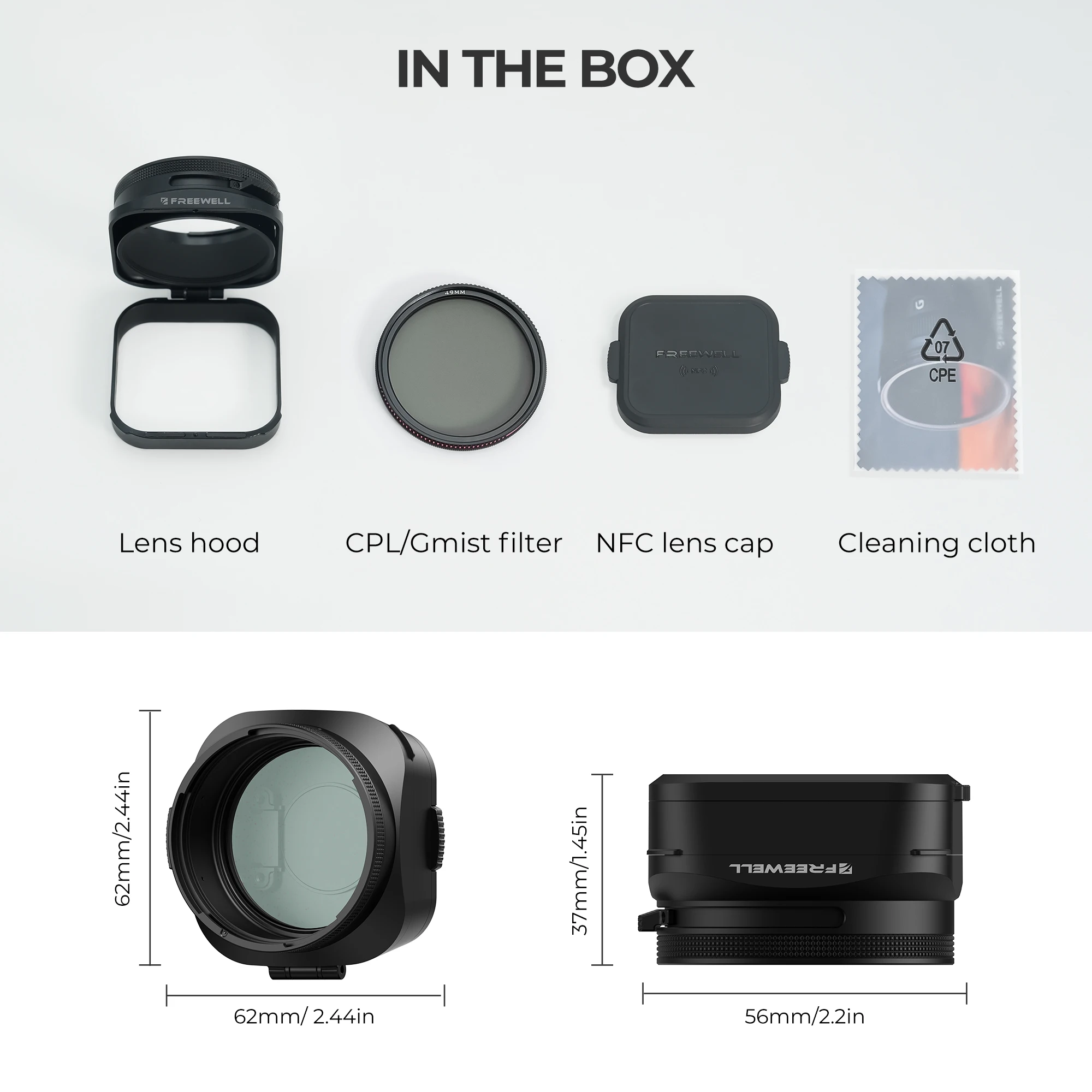 Freewell Real Gegenlichtblende, CPL/schwarze Nebelfilter und NFC-Objektivdeckel, umklappbares Design, Kompatibilität Ricoh GRIII und Ricoh GRIIIX-Kamera – Detail 6