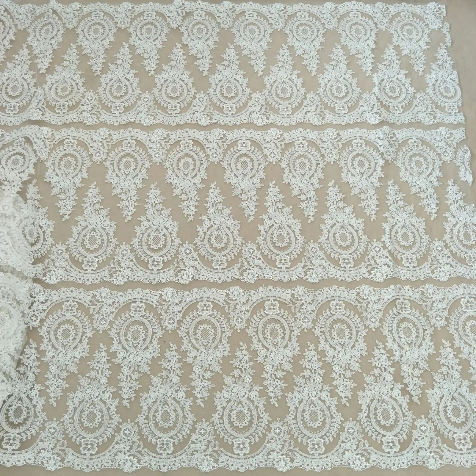 new arrival corded flower lace fabric wedding lace sell by yard