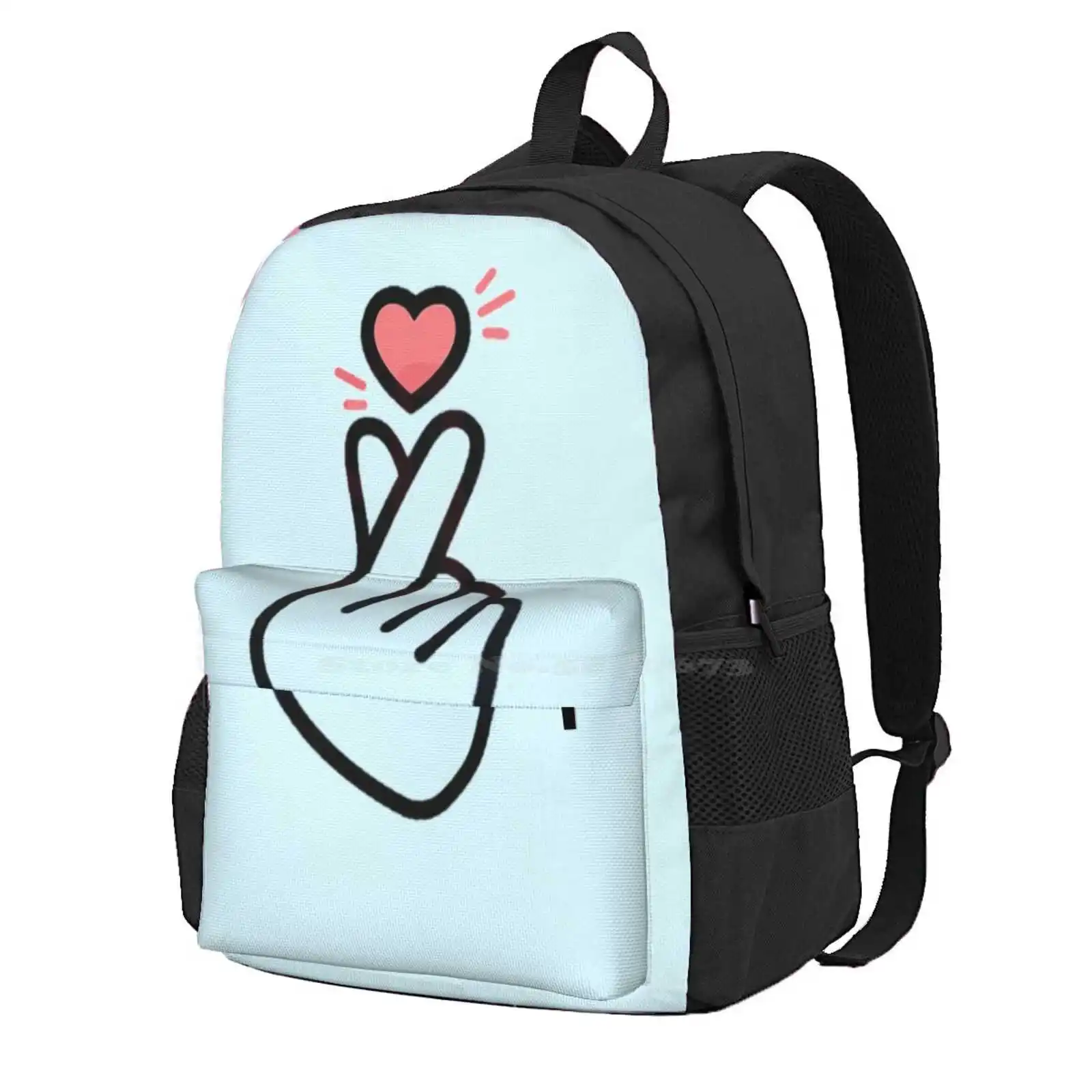 Korean Finger Heart Version 5 (Mini Design For Shirts) Hot Sale Schoolbag Backpack Fashion Bags Korean Finger Heart Symbol Kpop