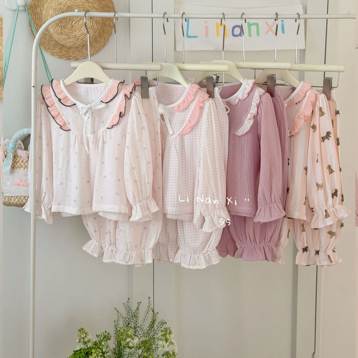 Girls Home Clothes Sweet Set 2026 Spring Autumn New Girls Baby Ruffled Floral Pajama Long Sleeve Two Piece Set view 5