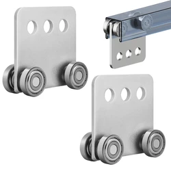 2Pcs 4 Wheel Trolley Assembly Rollers Four Bearing Trolley Assembly for 1-5/8
