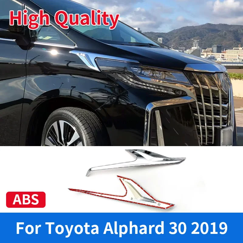 

1 Set ABS Chrome Front Head Light Headlight Lamp Cover Trim Molding Frame For Toyota Alphard AH30 2016-2019 Car Accessories