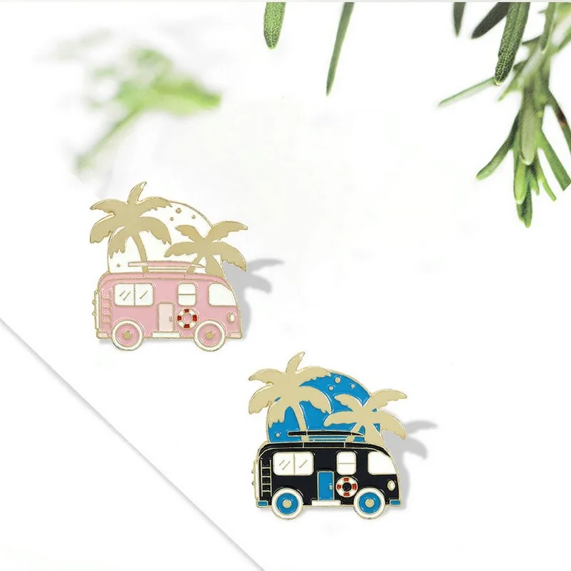 

Pin Recreational Vehicle Brooches Bag Lapel Pin Adventure Badges Cartoon Fun Jewelry Gift Kids Friends Motorhome Travel Enamel