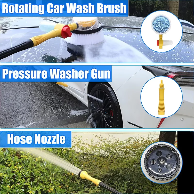 Car water washing mop special car cleaning tool for automatic water squeezing without damage to the car rotating soft brush