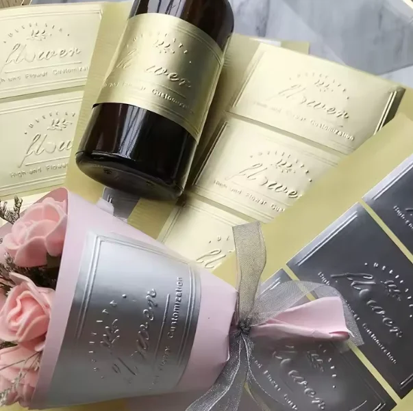 Custom High Quality Stickers The Special Texture Embossed Self Adhesive Packaging Labels Stickers for Packaging