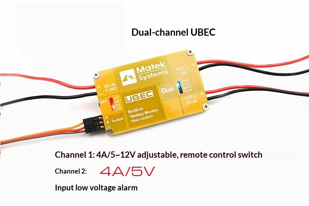 Multi-axis/FPV/image transmission/flight control/helicopter, dual BEC 4A + 4A with remote control switch ubec