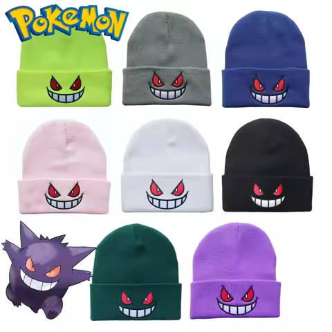 Pokemon Knitted Hat Gengar Warm Cap Plush Hats Anime Cosplay Party Supplies Creative Funny Birthday Gifts Toys