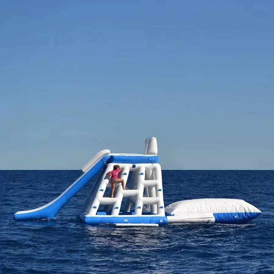 Commercial Water Park Inflatable Water Tower Slide Floating Climbing Wall Water Ladder