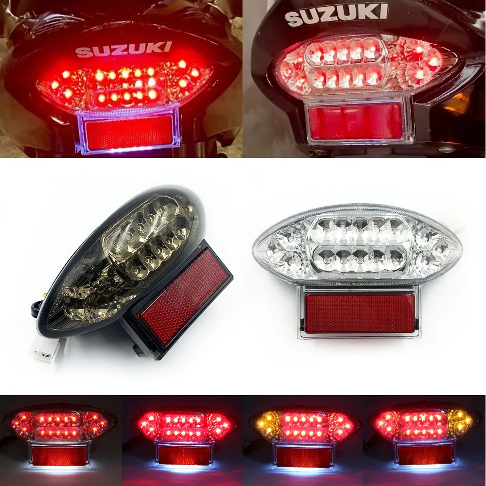 For SUZUKI GSX1300R HAYABUSA 1999 2007 GSX 750 F 2006 1998 600F Integrated LED Tail Light Turn Signals Blinker GSX600F GSX750F