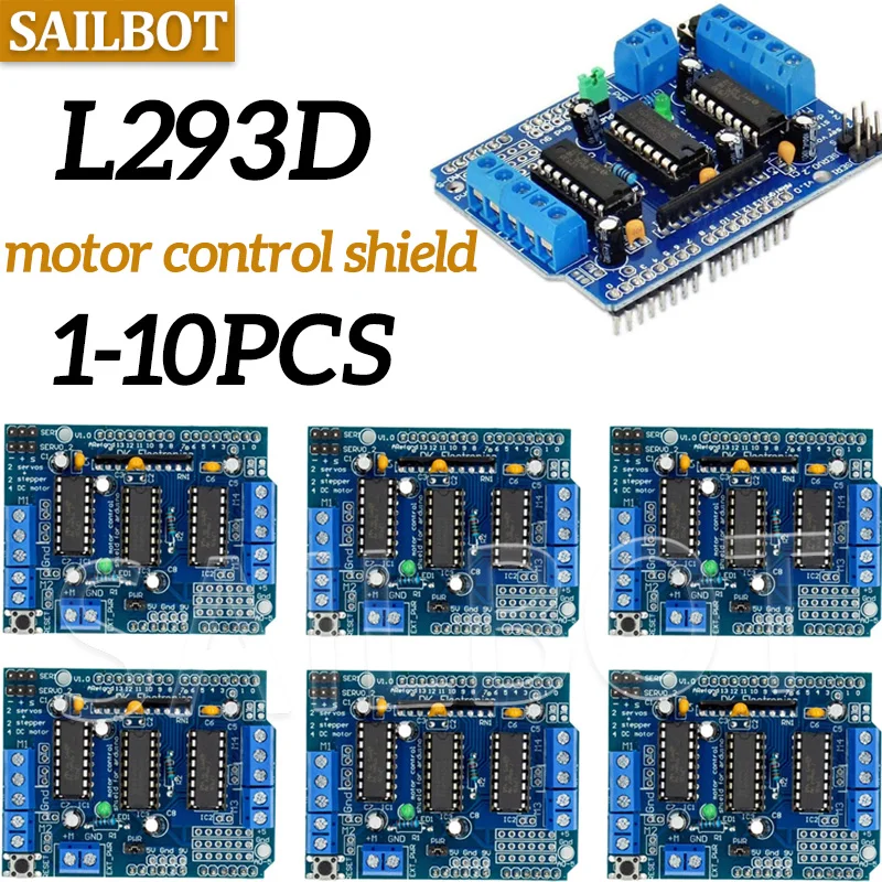 L293D Stepper Motor Driver Board Control Shield Module Motor Drive Expansion Board for Arduino Mega2560 4-Channel UNO R3