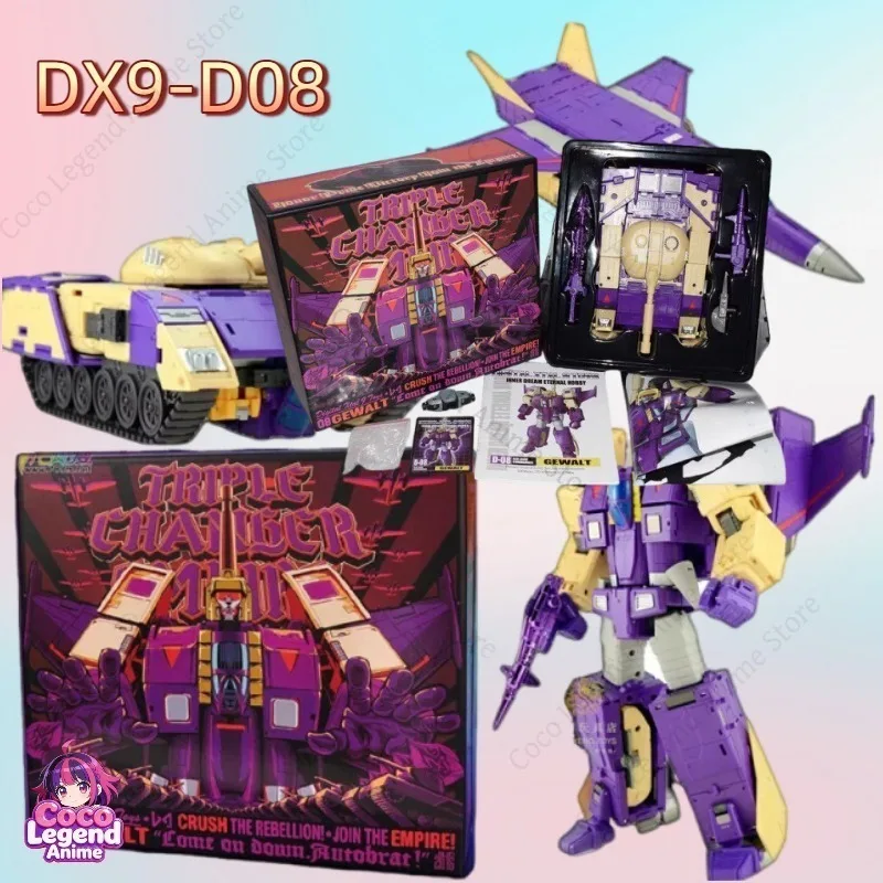

in Stock Transformable Toy DX9 D08 Gewalt Blitz Triple Changer Jet & Tank Reissue Action Figure Model Toys Collectibles Gifts