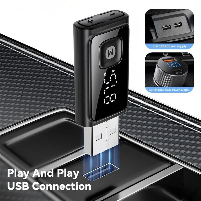 [NEW A09R!】 FM Transmitter Bluetooth 5.4 Wireless Audio Receiver For Cars-Handsfree Calling Mic Functionality
