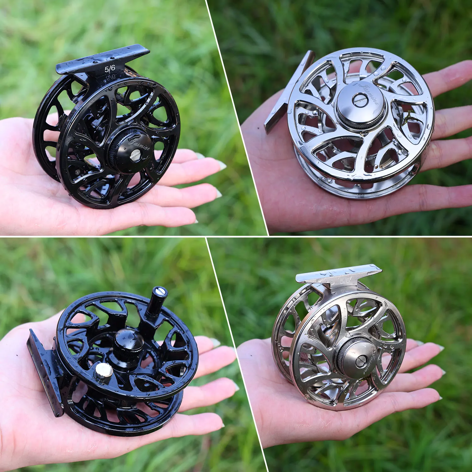 Sougayilang Fliegenfischerrolle, CNC-gefräste Aluminium-Fliegenrolle, vollständig versiegeltes Bremsensystem, links-/rechtshändig umschaltbar, für Forellen und Barsche – Detail 9