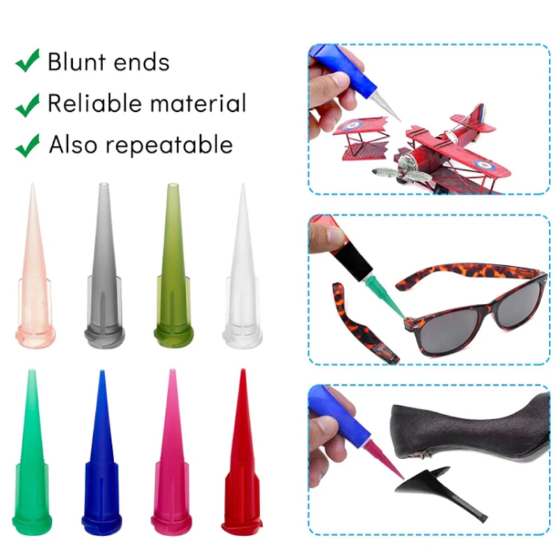 25PCS 14G-30G TT Plastic Conical Glue Dispensing Nozzle Liquid Dispenser Dispensing Needle Plastic Tapered Tips