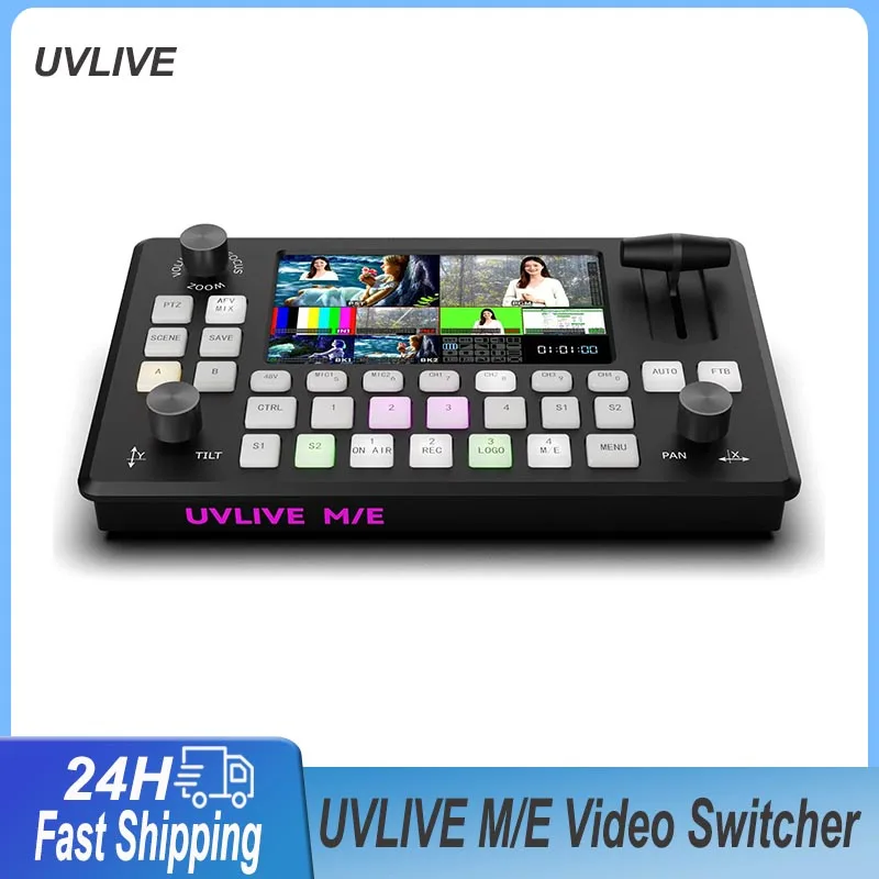 

UVLIVE M/E Video Switcher Mixer Muliti Functional Live Streaming Switcher 4K HDMI Input for SPROLINK NEOLIVE R2 Plus