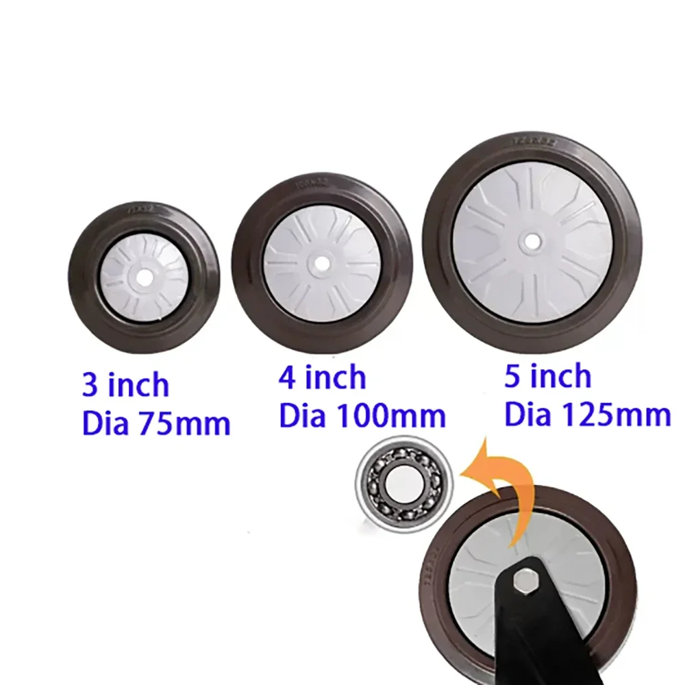 3-Inch 4-Inch 5-Inch Heavy Duty Caster Universal Wheel Flatbed Cart Rubber Wheel Directional Brake Silent Wheel