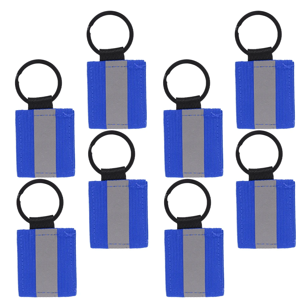 

8pcs Reflective Keychain Tags High Visibility For Backpack Handbag Zippers Night Safety Outdoor Gear Camping Hiking Accessories