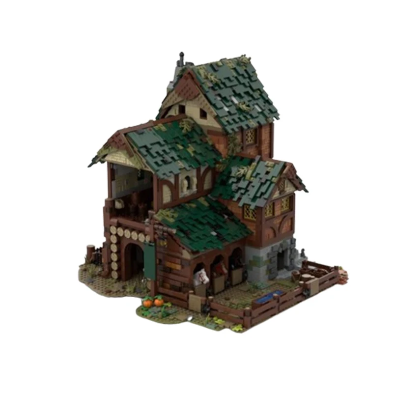 Spot MOC-82026 Small Particle Assembly Medieval House Grain Storage Accumulated Wood Puzzle Children's Toy Model DIY Creativity