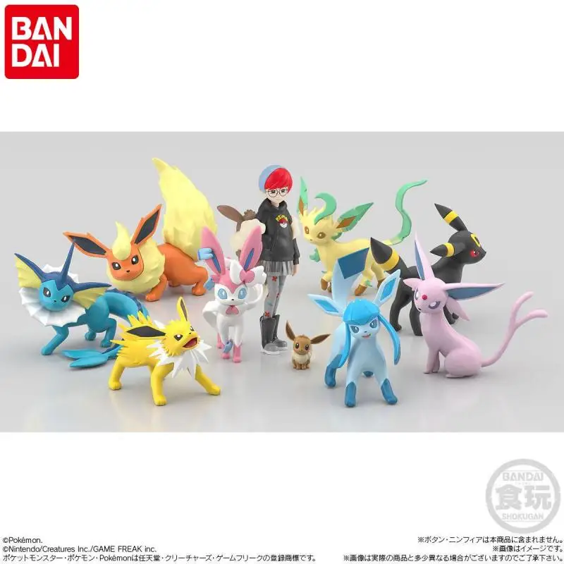 goods in stock Genuine Bandai Pokemon 1/20 Scale world Eevee Evolution Set Anime Action Figure Model Toys Gift for Birthday