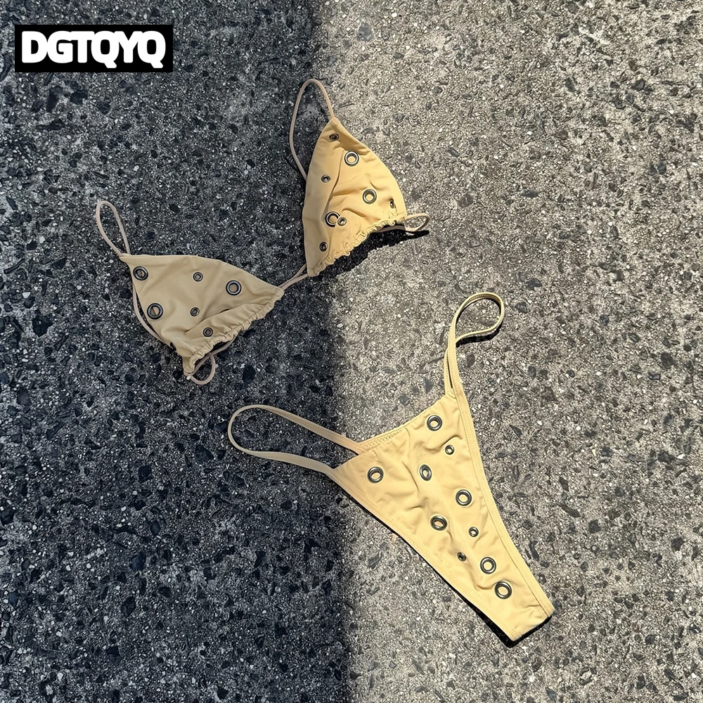 

2026 Micro Bikini Halter Swimsuit For Women Sexy Swimwear Brazilian Bikini Set Thong Biquini Swim Suits Solid Beachwear Female