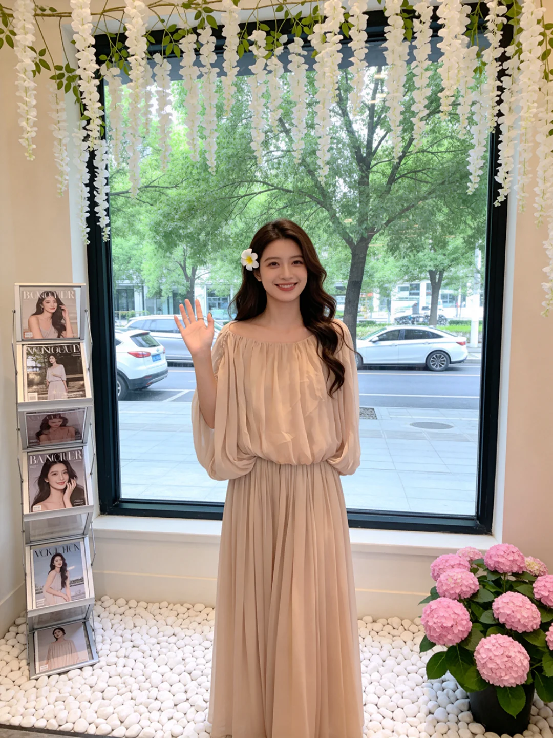 

Elegant High Waist Batwing Sleeve Pleated Top And Skirt Set Spring New Style One Shoulder Design Slimming Fashionable Ensemble