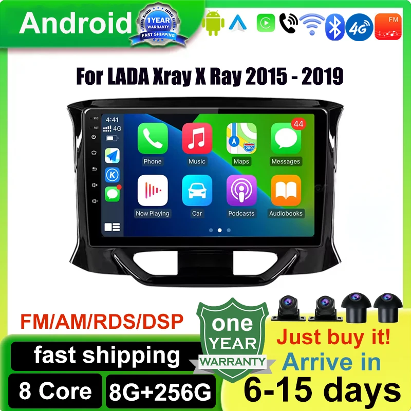 9 inch Android 16 For LADA Xray X Ray 2015 - 2019 Wireless Carplay 4G WIFI Auto Radio Multimedia GPS Navigation DSP Stereo