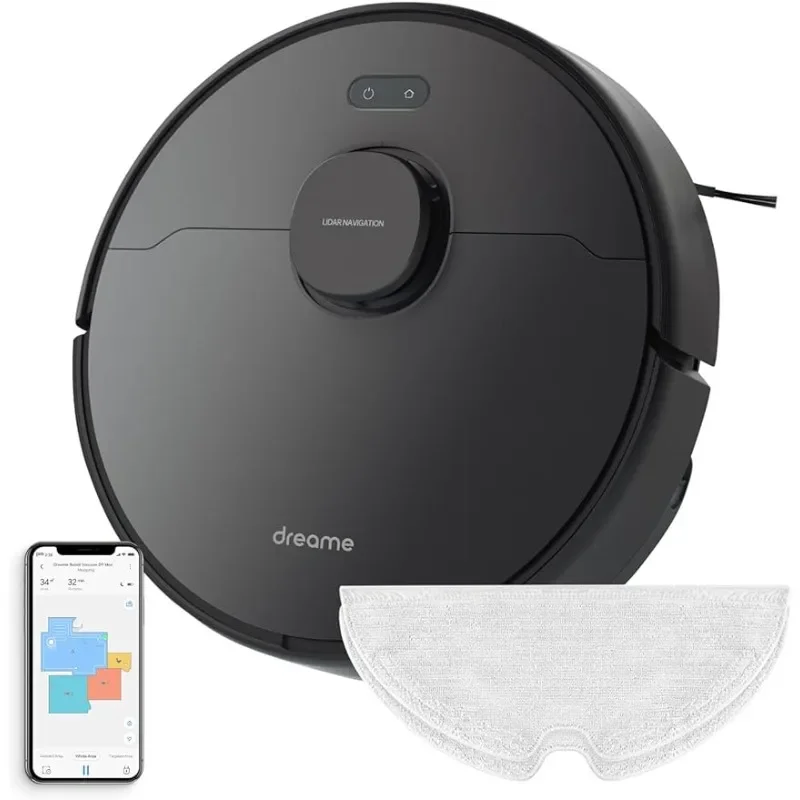 Dreametech D9 Max Robot Vacuum and Mop Combo, LiDAR Navigation, 4000Pa Strong Suction Power, 180mins Runtime, 2-in-1