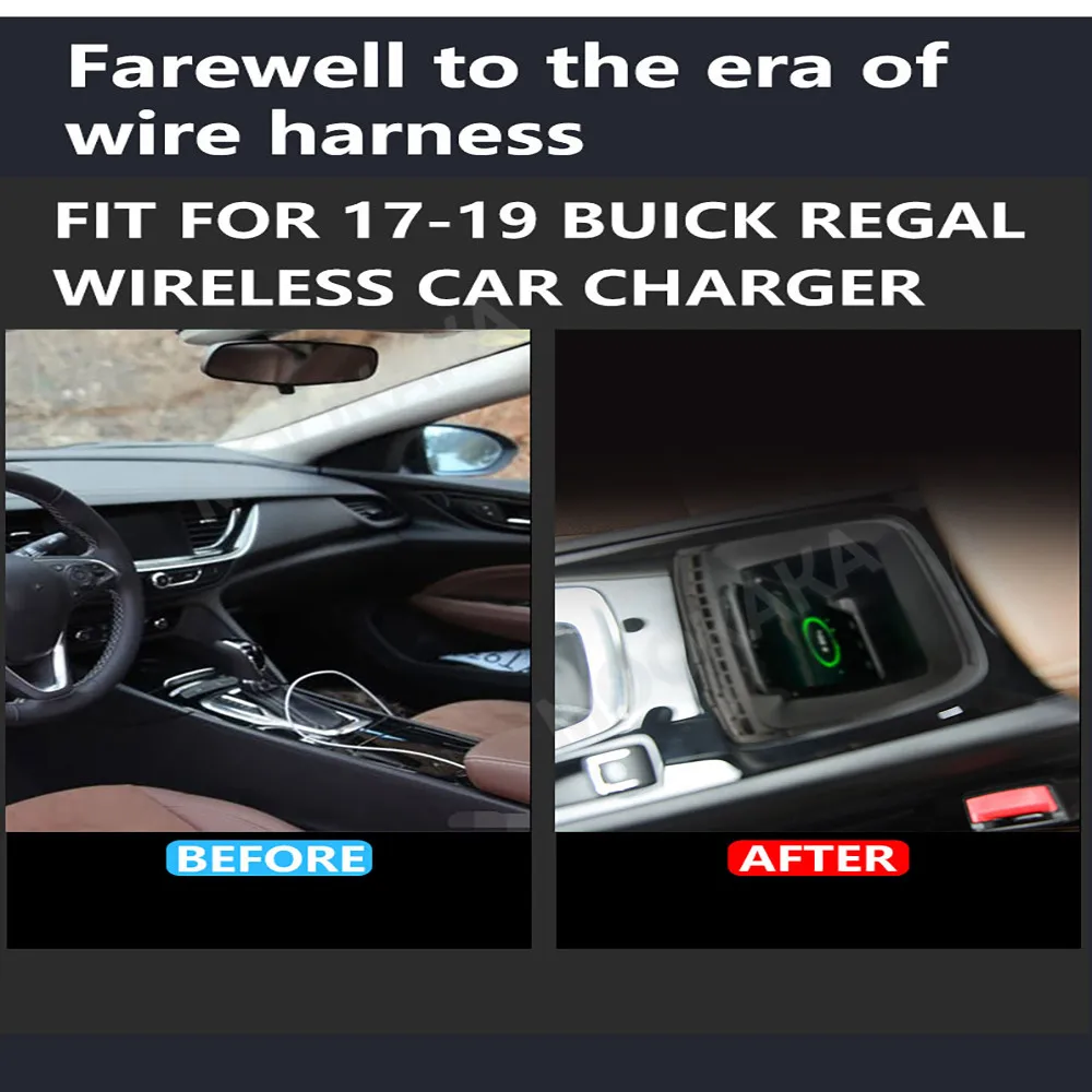 For Buick Regal 2017-2019 Quick QI Car Wireless Charger Fast Charging Intelligent Infrared Mobile Phone Dashboard