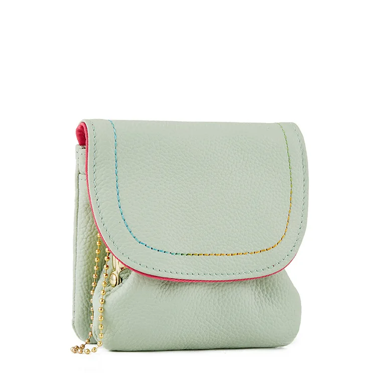 Top Layer Cowhide Coin Purse, Portable Coin Cute and Simple, Push-button Wallet, Fashionable Headphones