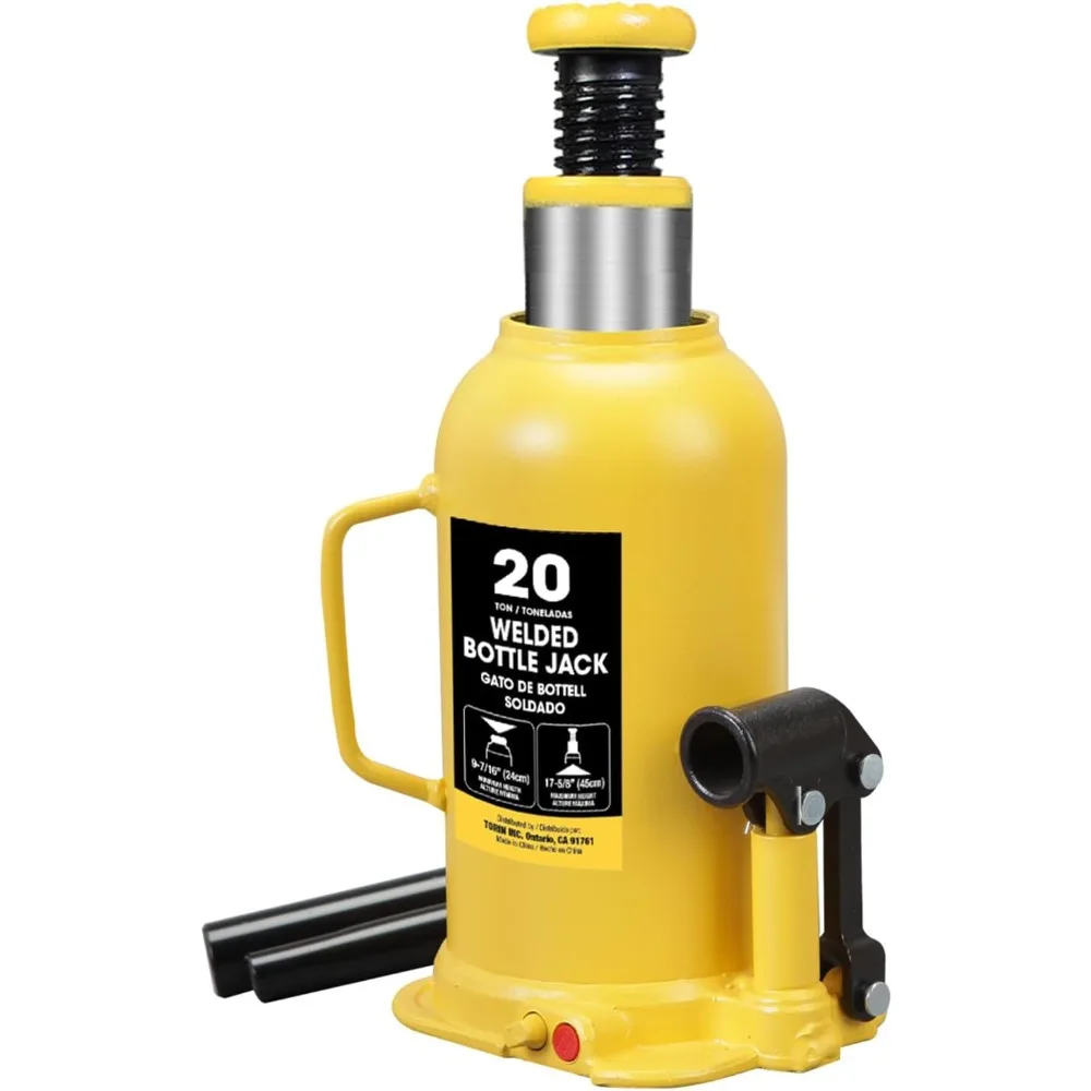 

YELLOW JACKET 20 Ton Bottle Jack All Welded Hydraulic Jack with 2-Section Long Handle, for Car, Pickup Truck, Truck, RV, Auto