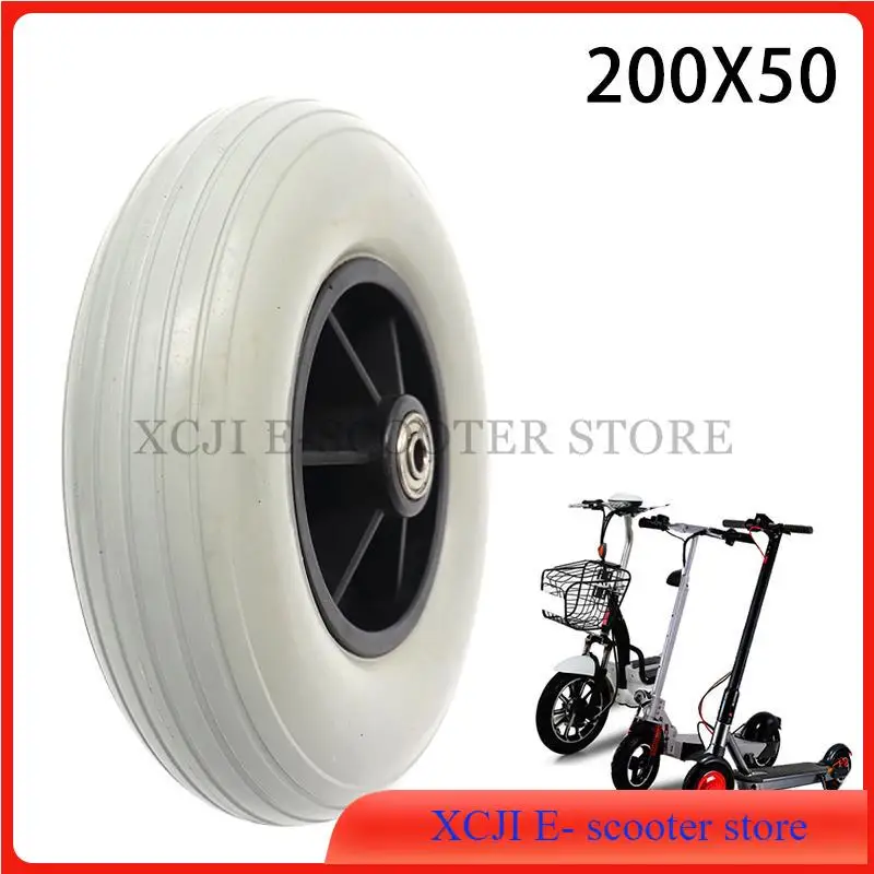 200x50 Solid Wheel Tire 8x2 Inch Thickening  Tyre 200*50 PU  Front  for chair Parts