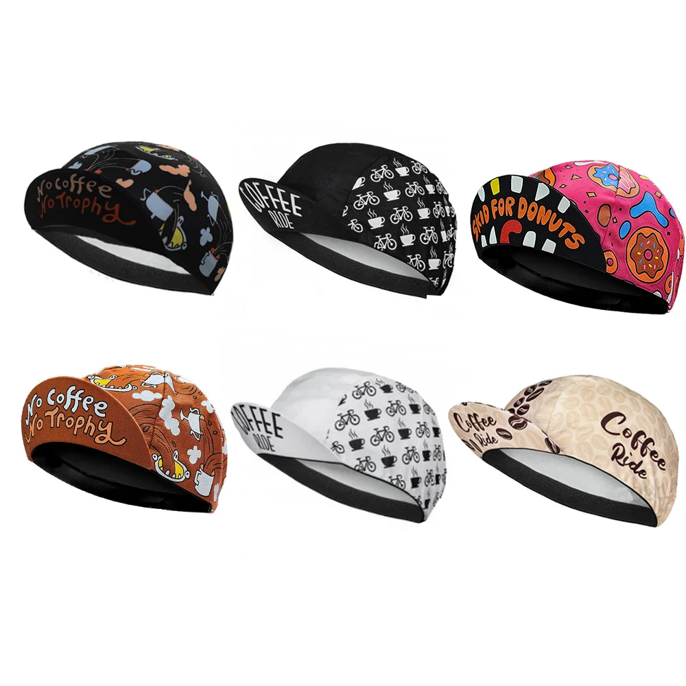 

Несколько кофейных пончиков, стильная велосипедная шапка для мужчин и женщин, черная, белая, велосипедная шапка, быстросохнущая, полиэстер, летняя велосипедная шапка Molteni