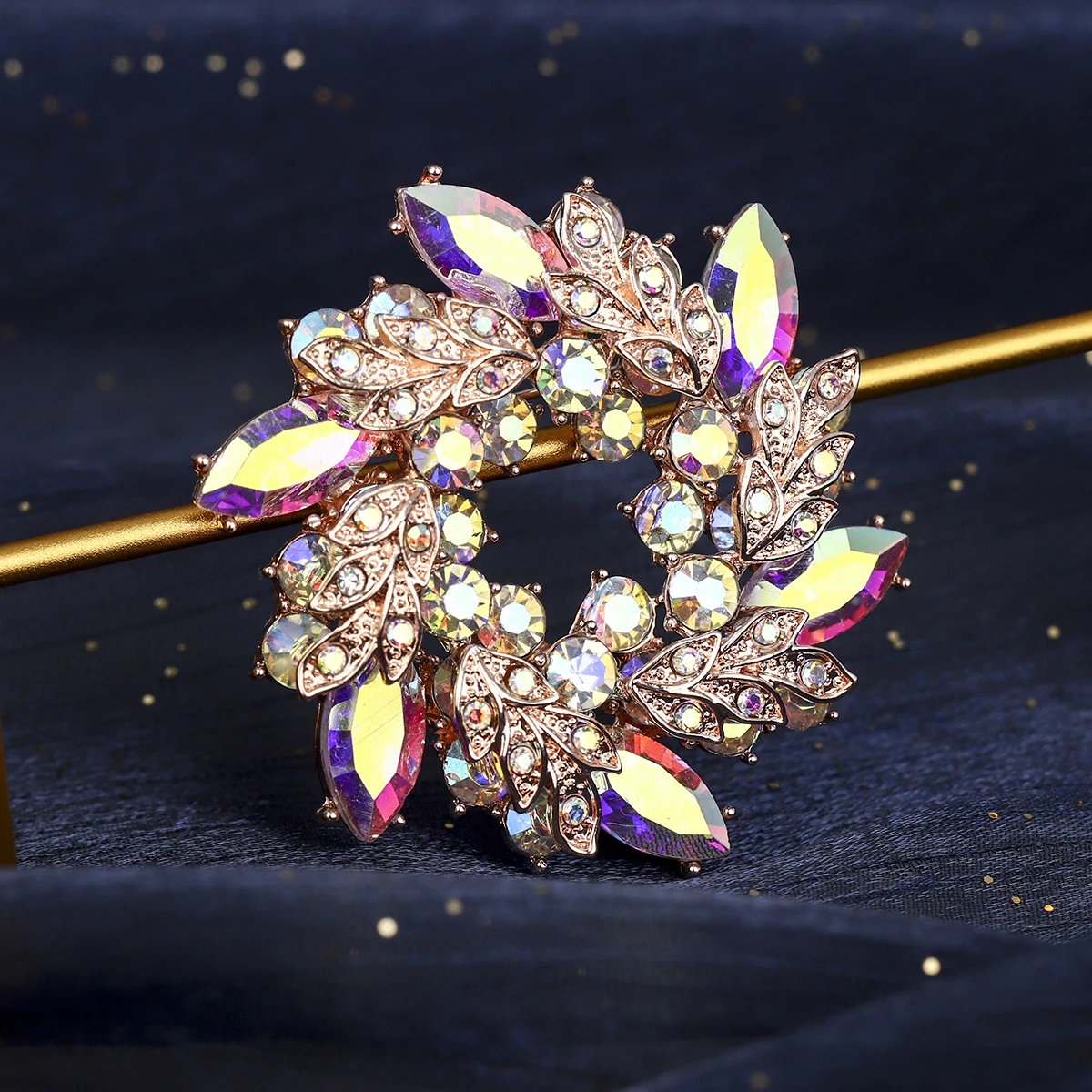 Kristall Diamante Metall Blume Brosche Anzug Rock Pin Dekoration Schmuck Zubehör Geburtstags geschenke für Freunde Urlaub Schmuck – Detail 12