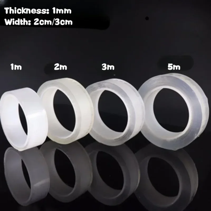 Kitchen Transparent Double Sided Tape Bathroom Waterproof Reusable Self Adhesive Nano Tapes Home Decoration Washable Super Tapes