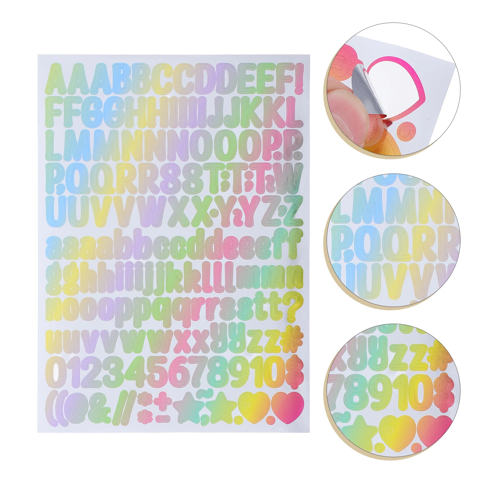 10pcs Alphabet Number Stickers Self Adhesive Vinyl Craft Decor Gradient Colors Scrapbook Letters Hand Account Notebooks