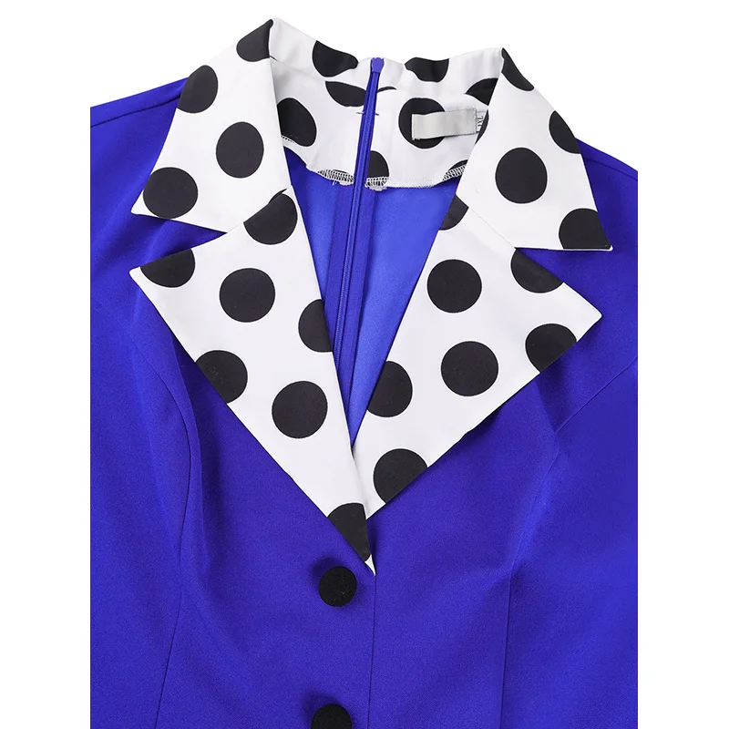 Picture 7: Slergiri Plus Size Polka Dot Notched Neck Sleeveless Jumpsuit Women Summer Party Elegant Office Lady Pleated Wide Leg Pants