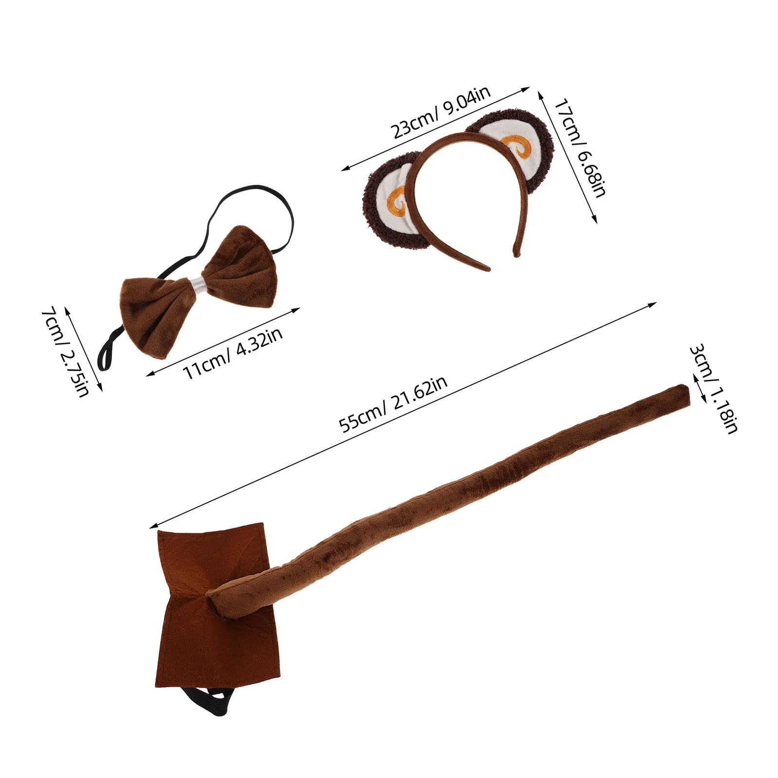 1Set Affe Kostüm Tier Zubehör Kinder Weiche Stirnband Schwanz Fliege Dschungel Party Cosplay Dress Up Kit Tier Ohren kostüm