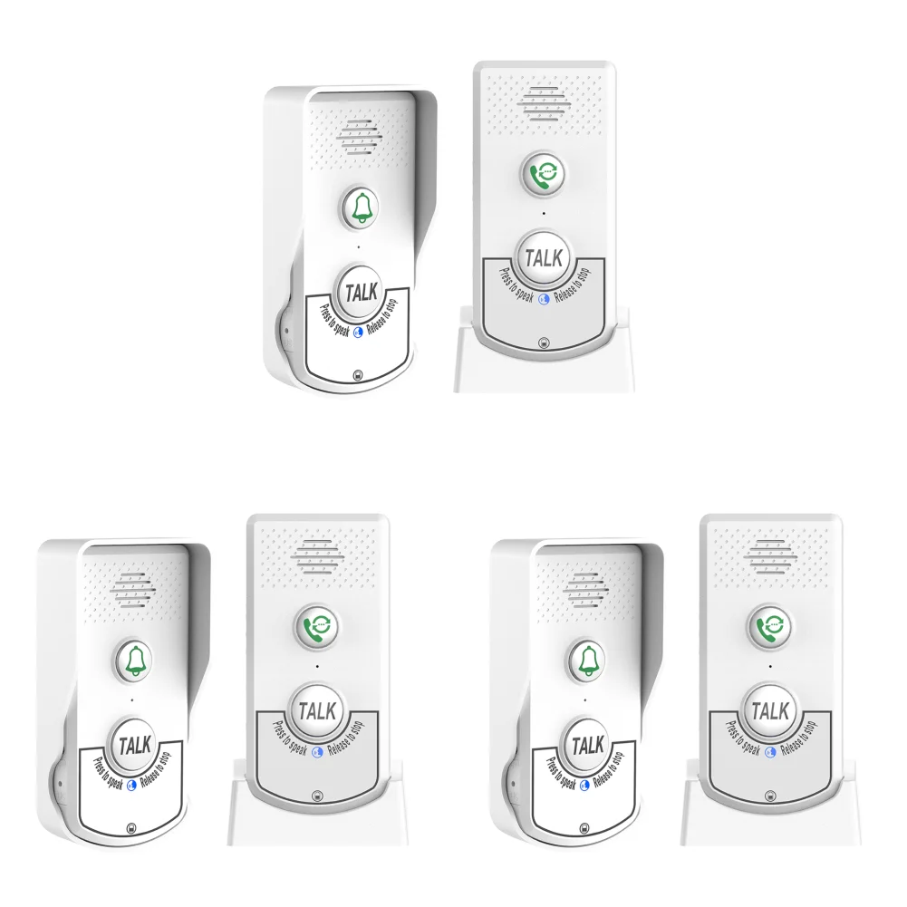 Двусторонняя голосовая система связи ABS, беспроводной домофон, дверной звонок (белый)