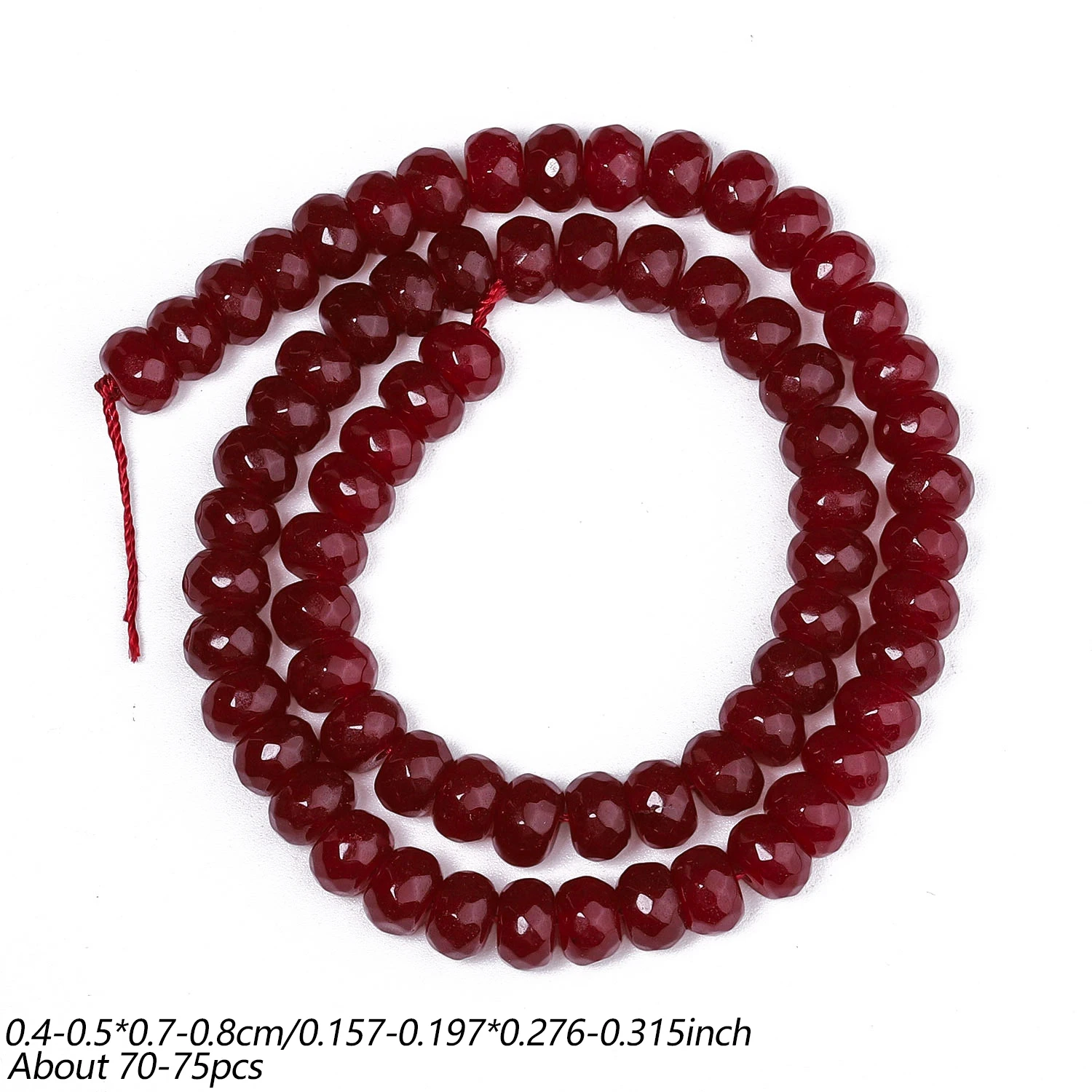 5x8mm Faceted Rondelle Stone Natural Abacus Dark Red Chalcedony Round DIY Charms Bracelet Loose Bead For Jewelry Making Supplies