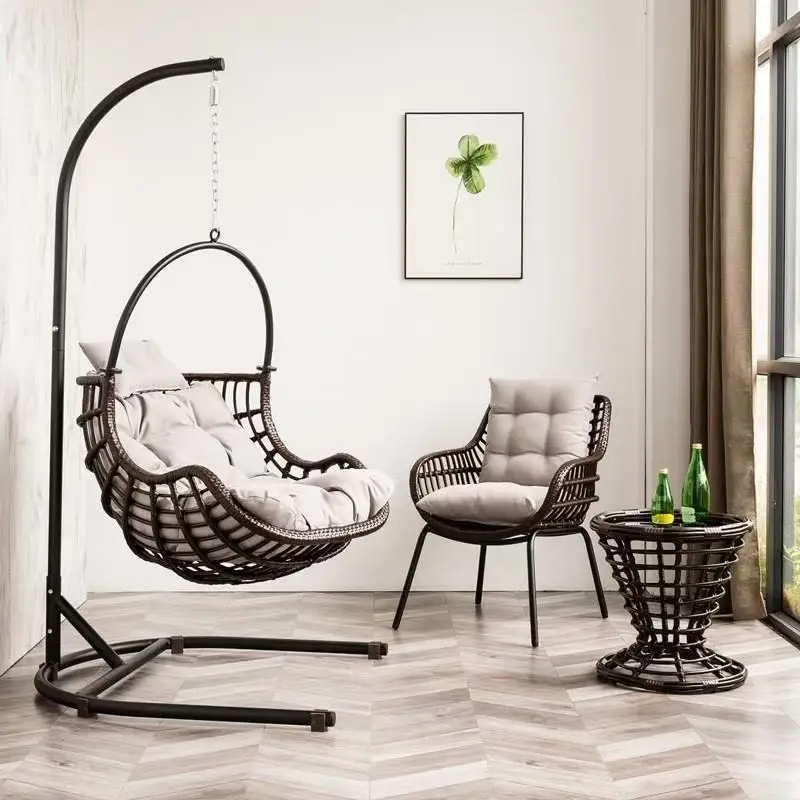 195X110CM Indoor Leisure Hanging Chair Swing Adult Rocking Lounge Chair Open-air Balcony Household Lazy Bird's Nest Swing